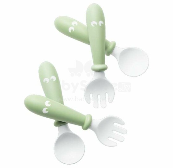 Babybjorn Spoon&Fork  Art.073061 Powder Green  Komlekts karotītes un dakšiņas(4 gab.)