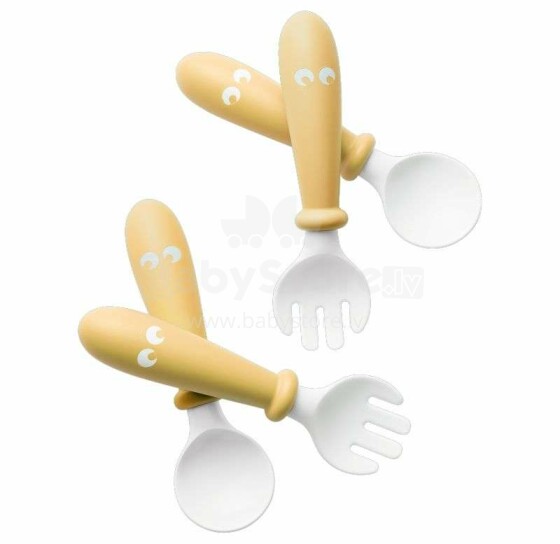 Babybjorn Spoon&Fork  Art.073066 Powder Yellow  Komlekts karotītes un dakšiņas(4 gab.)