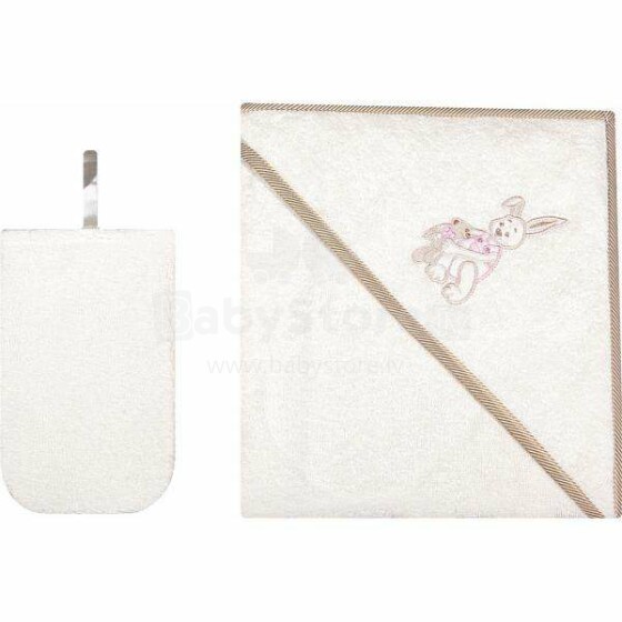 Womar Towel Art.3-Z-OK-057 White   Imiku froteerätik kapuutsi ja labakindaga 80 х 80 sm