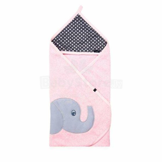 Womar rankšluostis Art.3-Z-OK-096 Rožinis Vaikiškas kilpinis rankšluostis su gobtuvu 80 x 80 cm