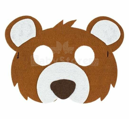 „BebeBee Bear Art.500414“ rudos spalvos karnavalinė kaukė