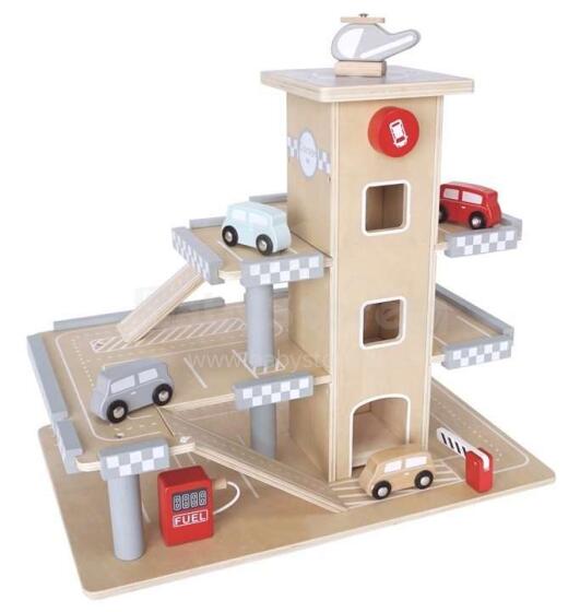 EcoToys Garage Art.CA12104 Деревянная 3-этажная парковка