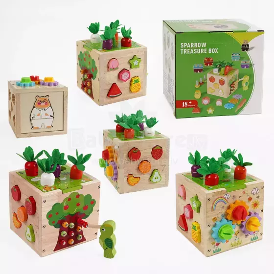 Active Cube Art.117369 Attīstoša koka spēle - Kubs ar formām