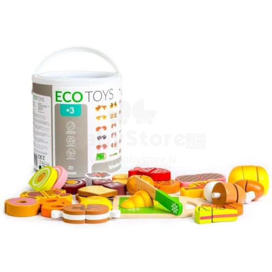 EcoToys Fruit Blocks Art.TL87115  Деревянные кубики в ведёрке