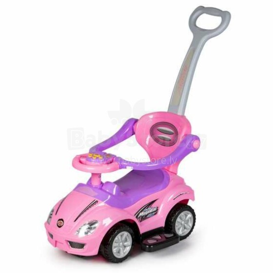 „EcoToys Cars Art.382 Pink“ vaikų stūmimo mašina su rankena
