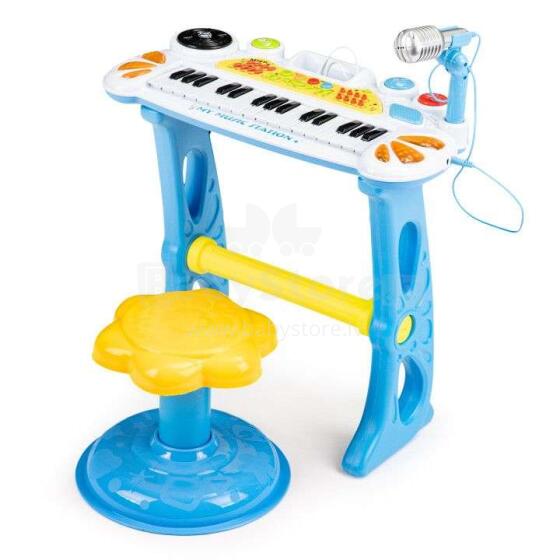 EcoToys Electronic Keyboard  Art.HC490441 Blue Sintezators ar mikrofonu ar skaņas un gaismas efektiem