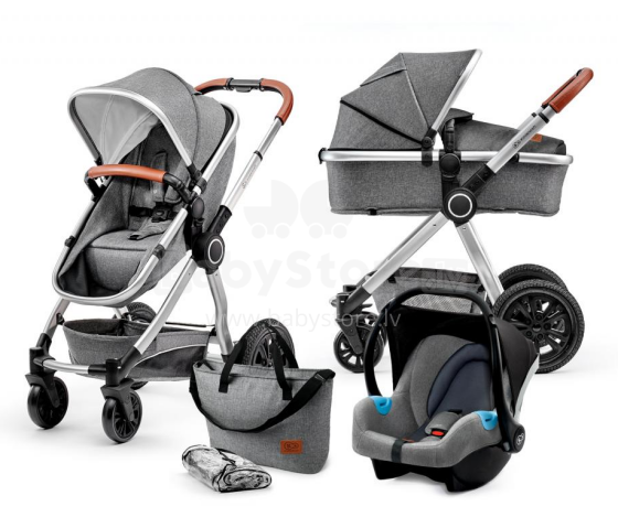 KinderKraft'20 Veo  3 in1 Art.KKWVEOGRY30000 Grey Universālie rati 3 in1