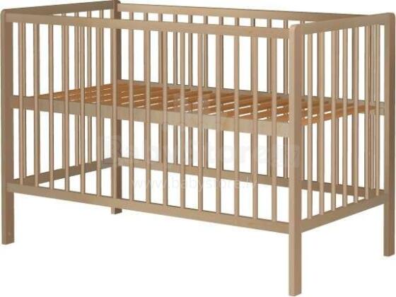 Baby Crib Club DK Art.117584 Natural   Детская деревянная кроватка 120x60см