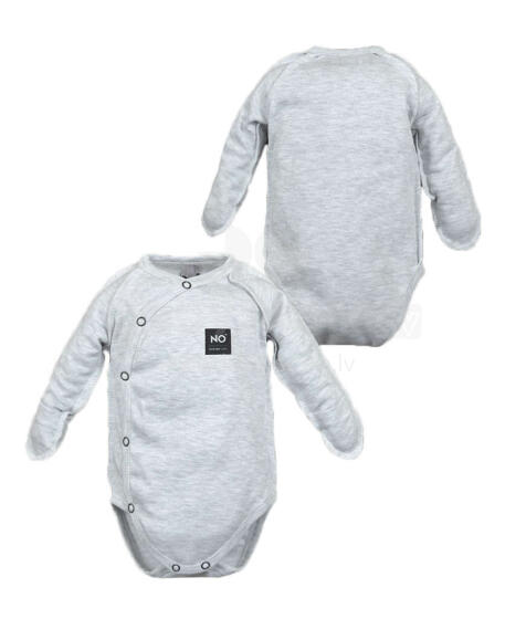 La Bebe™ NO Baby Body Art.117681 Grey Бодик из 100% мягкого хлопка с длинным рукавом