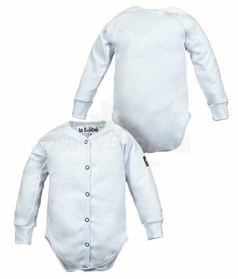 La Bebe™ NO Baby Body Art.117685 White  Бодик из 100% мягкого  хлопка с длинным рукавом