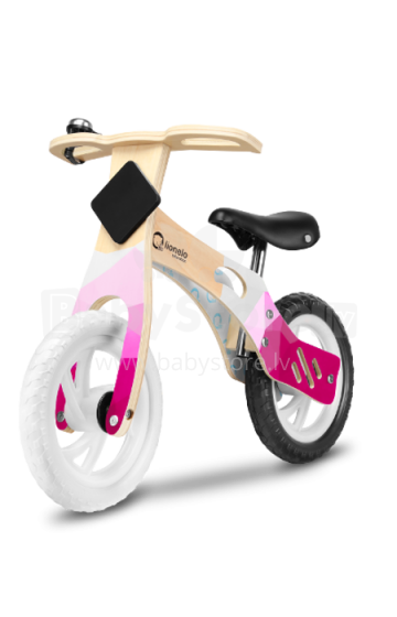 Lionelo Balance Bike Willy  Art.117913 Bubble Gum Детский велосипед/бегунок с деревянной рамой