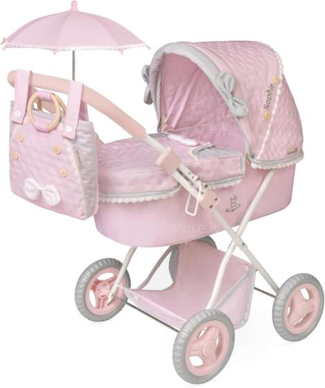 DeCuevas Toys Sophie Art.85075  Кукольная коляска с люлькой и зонтиком