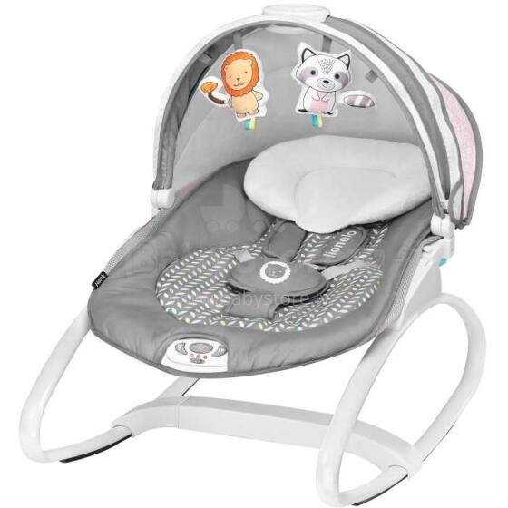 Lionelo Henk Art.117930 Rose Scandi Стильный детский шезлонг с музыкой и вибрацией