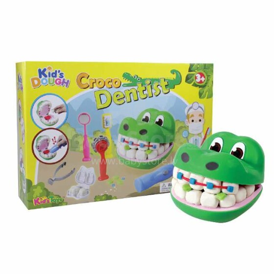 Kid's Dough Croco Dentist Set Art.11685 Набор пластилин Дантист , (5 x 50гр.)