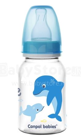 Canpol Babies Love and Sea Art.59/300 Plastmasas pudelīte BPA Free, ar silikona knupīti ,120 ml