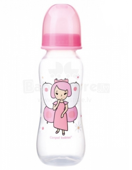 Canpol Babies Art.59/200  пластмассовая бутылочка с соской 250ml 12m+