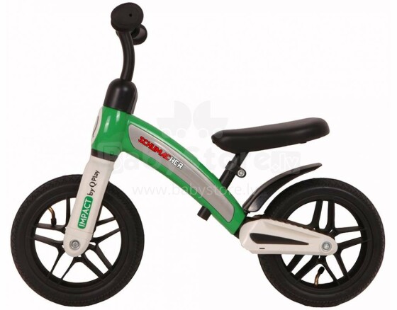 Aga Design Schumacher Impact Art.118644 Green   Детский велосипед - бегунок с металлической рамой и с надувными колесами 10''