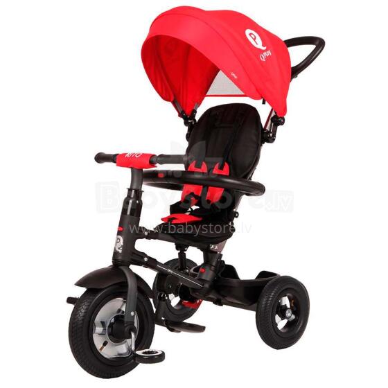 Aga Design QPlay Rito Art.S380 Red  Bērnu trīsritenis ar rokturi , jumtiņu un piepūšamajiem riteņiem