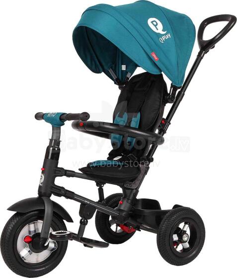 Aga Design QPlay Rito Art.S380 Green  Bērnu trīsritenis ar rokturi , jumtiņu
