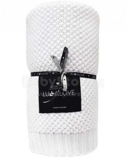 Lullalove Bamboo Blanket Art.118762 White   Детское хлопковое одеяло/плед 100x80cм