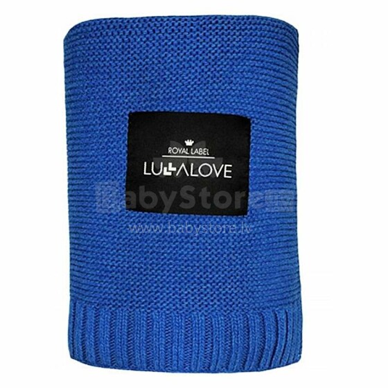 Lullalove Bamboo Blanket Art.118777 Navy Blue    Детское хлопковое одеяло/плед 100x80cм