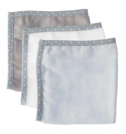 Lullalove Muslin Superro  Art.118801   Высококачественная муслиновая пелёнка из бамбука для лица, 3 шт. (30х30 см)