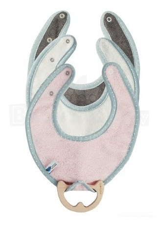 Lullalove SuperPro Art.118953 Pink Set seilinukas ir medinis dantų krapštukas, 3 vnt