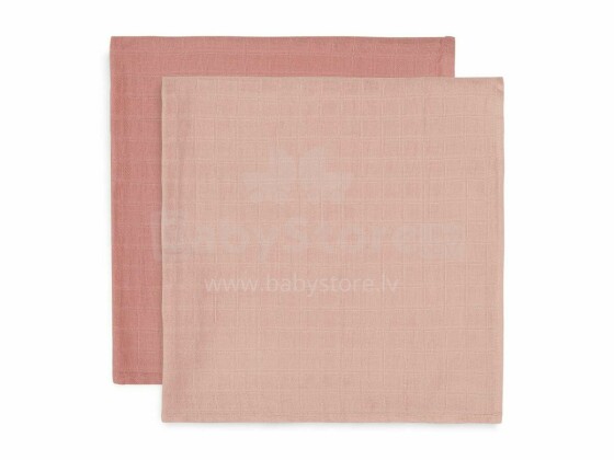 Jollein Bamboo Cotton Art.435-852-65310 Pale Pink Высококачественная пелёнка из бамбука, 2 шт. (115x115 см)