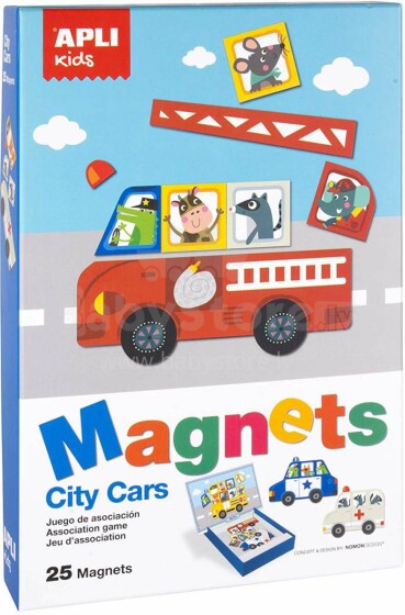 Apli Kids Magnets City Cars Art.16863  Magnēšu spēle,25gab