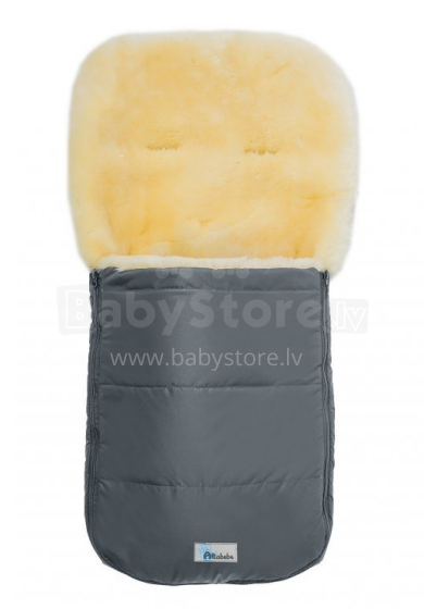 Alta Bebe Lambskin Footmuff Nordkap Art.MT2200LP-64 Dark Grey  Guļammaiss  ratiem ar dabisku aitas vilnas 90 x 42cm