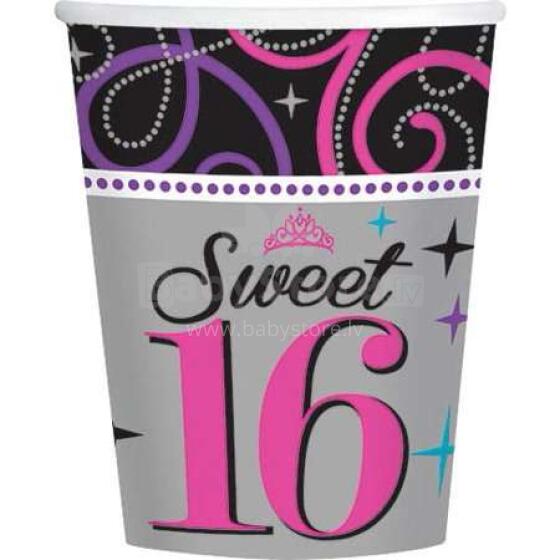 Amscan Sweet16  Art. 581466   Набор стаканчиков  для праздника 8 шт.