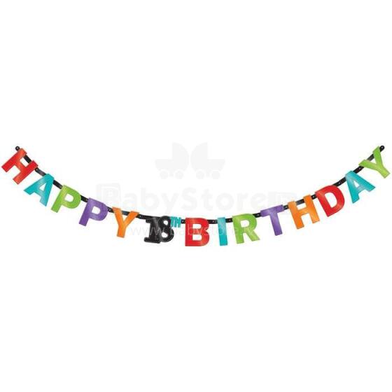 Amscan Art.998000 Растяжка для праздика Happy 18 Birthday  2.13M