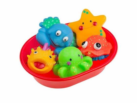 Tullo  Art. 125 Vannas rotaļlieta 5 gb. Jūras dzīvnieciņi vanniņā