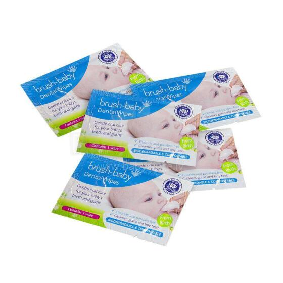 Brush Baby Teething Wipes Art.BRB242 Салфетки для зубов,28 шт