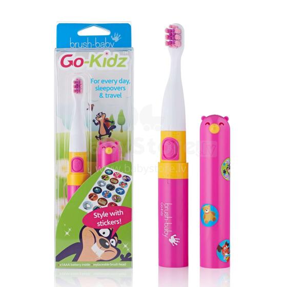 Brush Baby Go-Kidz Art.BRB121 bērnu elēktriska zobu birste ar uzlīmēm