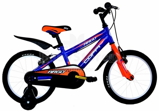Coppi Argo Collas 16  Art.CMU16000 Blue Bērnu divritenis (velosipēds) ar palīgriteņiem