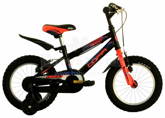 Coppi Argo Art.CMU14000 Collas 14 Black  Bērnu divritenis (velosipēds) ar palīgriteņiem