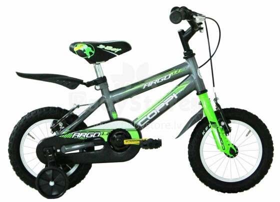Coppi Argo Collas 12 Art.CMU12000 Green Vaikų dviratis (dviratis) su atsarginiais ratais