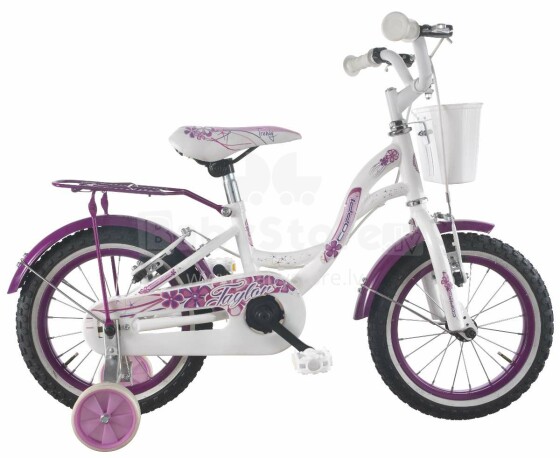 Coppi Taylor Art.CM2D14000 White Collas 14 Детский двухколесный велосипед с дополнительными колёсиками[made in Italy]