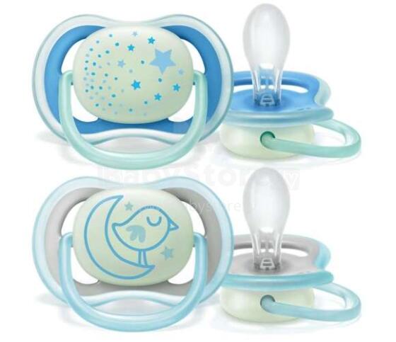 Philips Avent Ultra Air Night  Art.SCF376/21  Силиконовая пустышка  6-18м, BPA-Free (2 шт.)