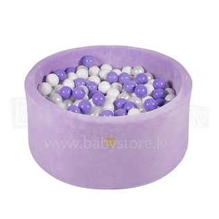 MeowBaby® Color Round Velvet Art.119998 Violetinis sausas baseinas su kamuoliukais (250vnt.)