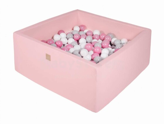 MeowBaby® Color Square Art.120004 Light Pink Sauss baseins ar bumbiņām(200gab.)