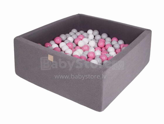 MeowBaby® Color Square Art.120005 Dark Grey Бассейн сенсорный сухой с шариками (400шт.)