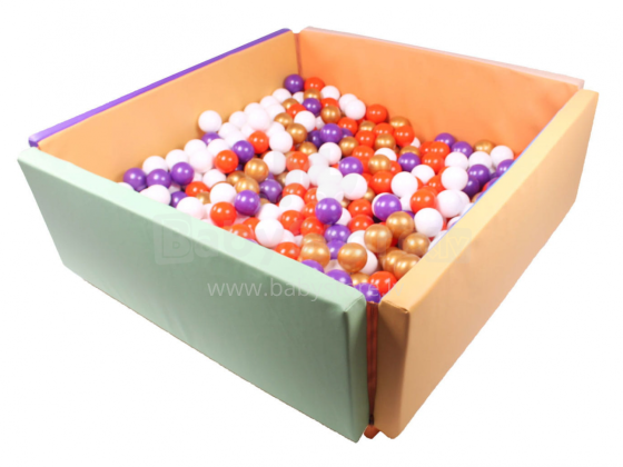 MeowBaby® Outdoor  Ball Pit Art.120018 Peach Spēļu centrs sausais baseins / paklājs ar bumbiņām(200gab.)