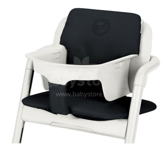 Cybex  Comfort Inlay“ menas. 520003254 „Infinity Black Soft“ pagalvėlė, pagaminta iš vandeniui atsparaus medvilninio audinio, skirta „Lemo“ maitinimo kėdei