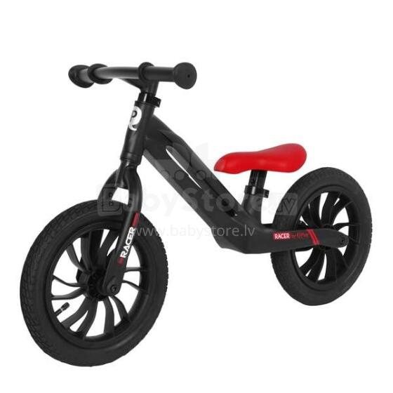 Aga Design Racer Art.20516  Black Детский велосипед - бегунок с металлической рамой и надувными колёсами