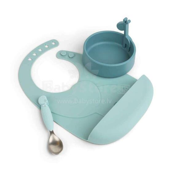 Done by Deer Peekaboo first meal set Deer friends Blue комплект столовых принадлежностей