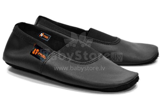 Mal Kids Art.120414 Black Vingrošanas, sporta dejošanas čības ar ādas zoli.