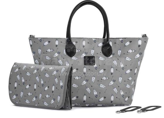 KinderKraft'20 Mommy Bag Art.KKAMBAGGRY0000 Grey Liela, ērta un stilīga soma māmiņām