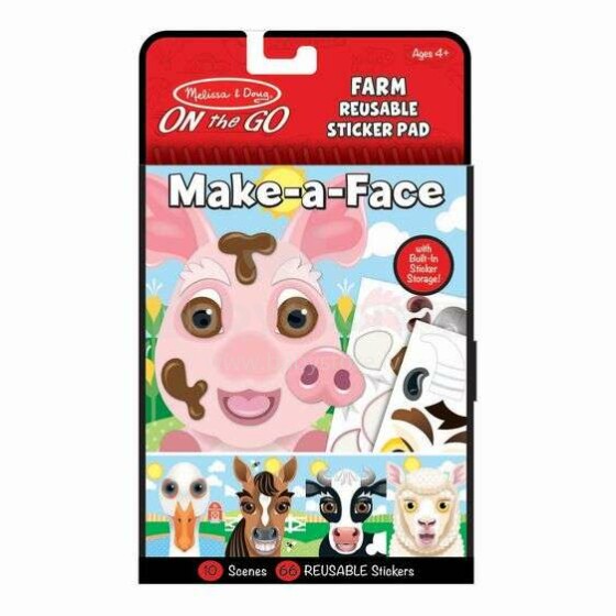 Melissa&Doug Face Sticker Pad Art.40511 daudzreiz līmējamo uzlīmju komplekts sejam